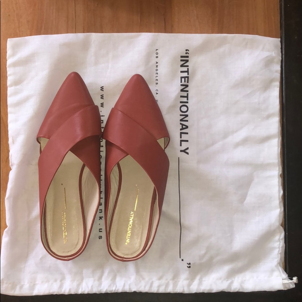 Intentionally Blank slide-on mules